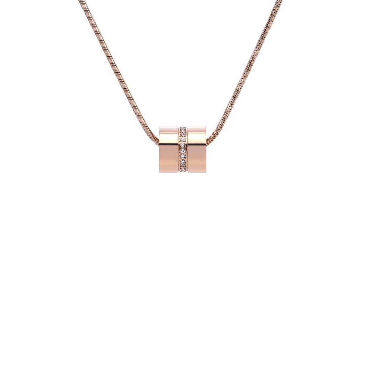 PT118RG B.Tiff Rose Gold Barrel Pendant by B.Tiff New York