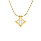 PT124G B.Tiff Gold Natal 1 ct Princess Cut Pendant by B.Tiff New York