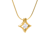 PT124G B.Tiff Gold Natal 1 ct Princess Cut Pendant by B.Tiff New York