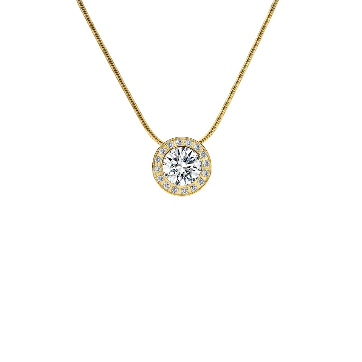 PT125G B.Tiff Gold Aŭreolo 1ct Pendant by B.Tiff New York