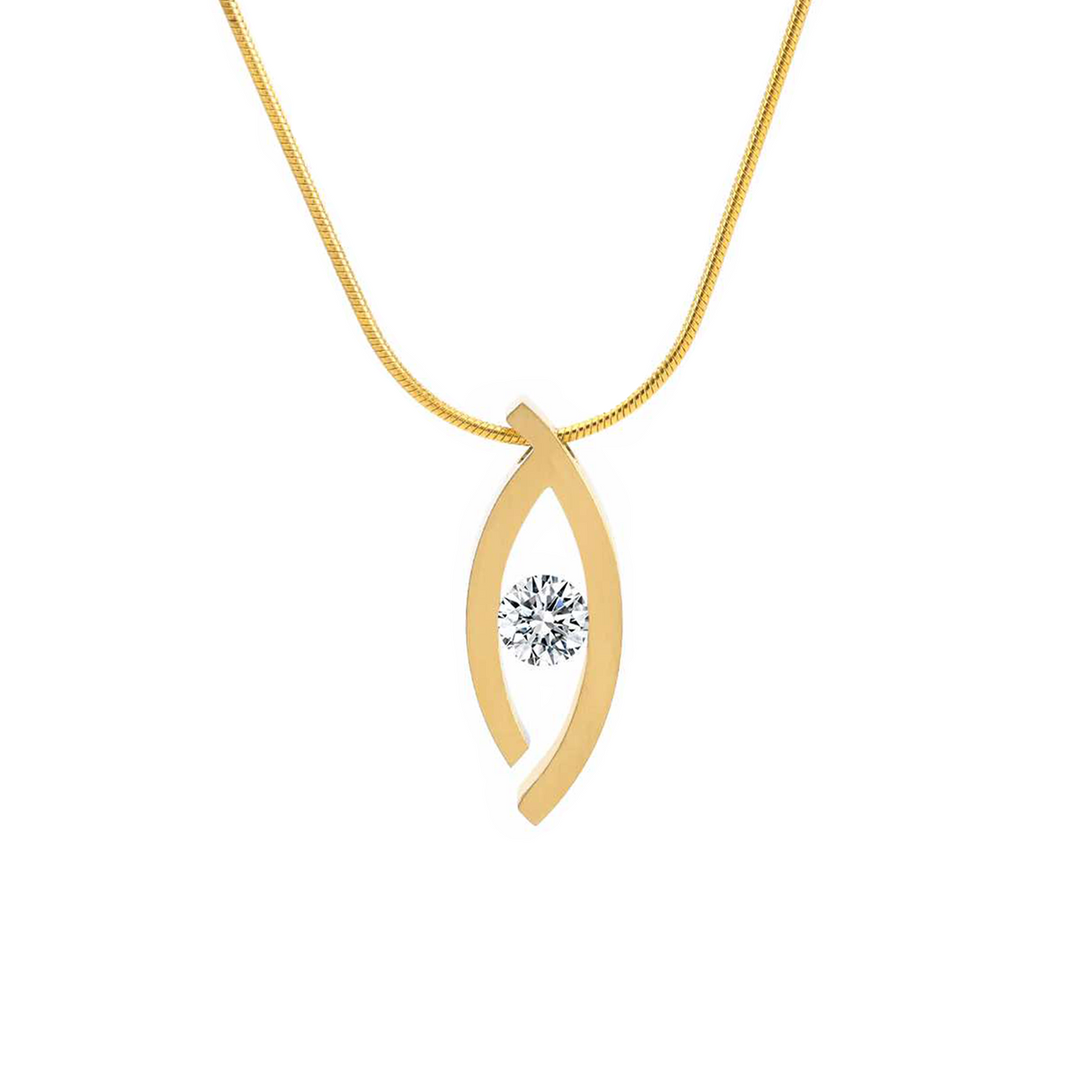 PT128G B.Tiff 18K Gold Plated Deziras Pendant by B.Tiff New York