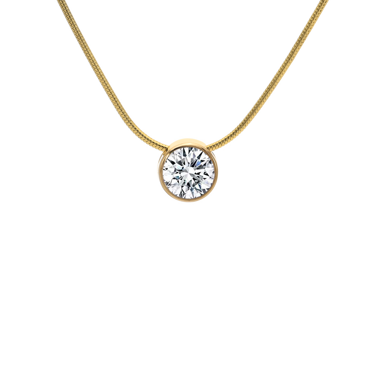 PT201G B.Tiff Gold 2 ct Solitaire Pendant by B.Tiff New York