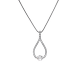 PT306W B.Tiff 1 ct Solitaire Pave Larme Pendant Necklace by B.Tiff New York