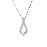 PT306W B.Tiff 1 ct Solitaire Pave Larme Pendant Necklace by B.Tiff New York