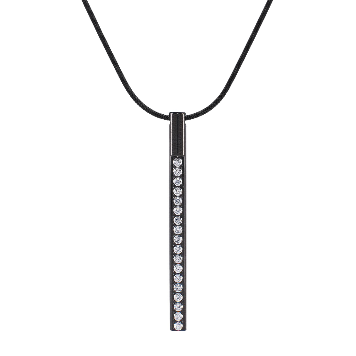 PT318B B.Tiff Black Pave Bar Pendant by B.Tiff New York