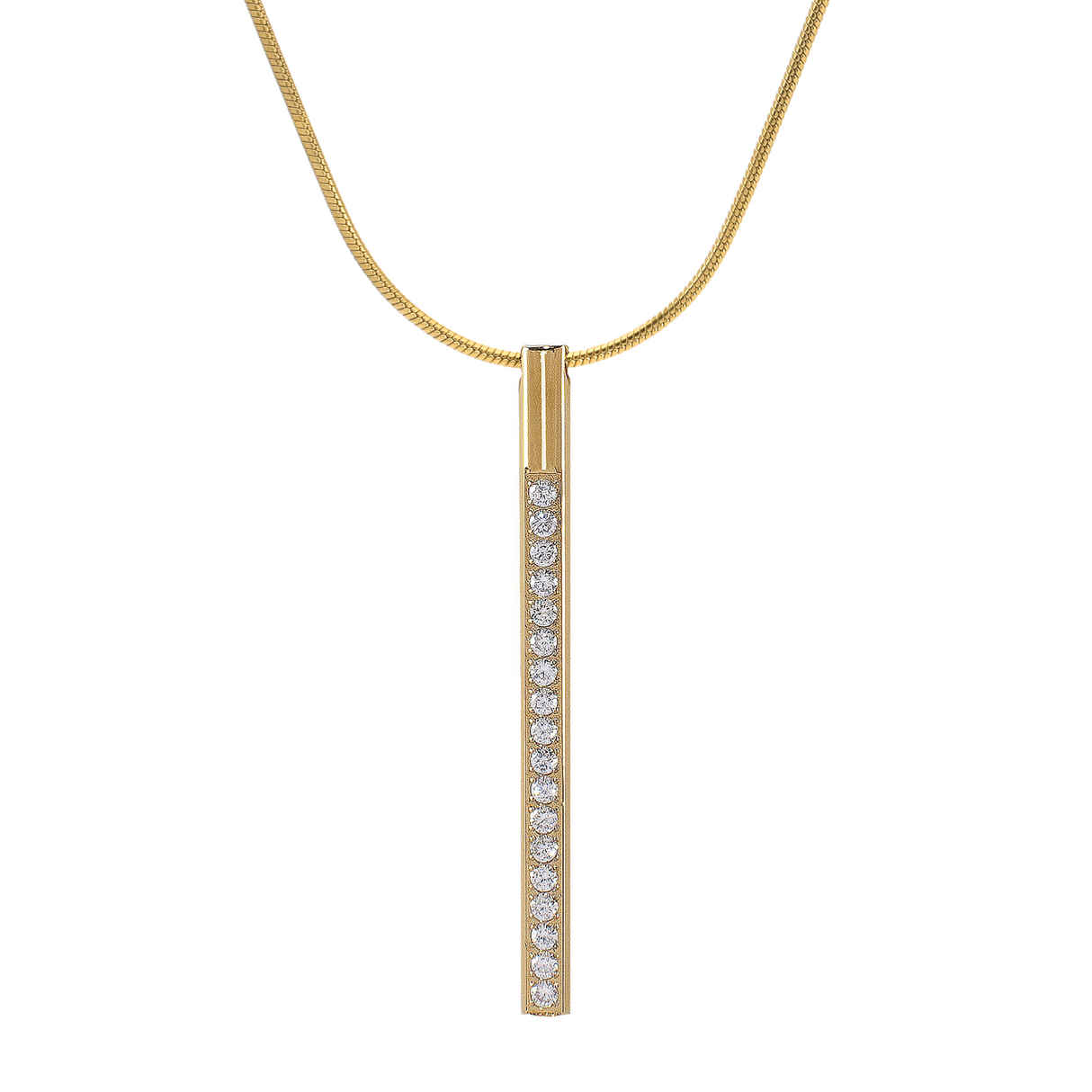 PT318G B.Tiff Gold Pave Bar Pendant by B.Tiff New York