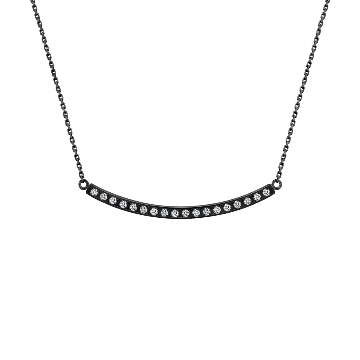 PT324B B.Tiff Black Mini "Smile" Adjustable Pendant Necklace by B.Tiff New York