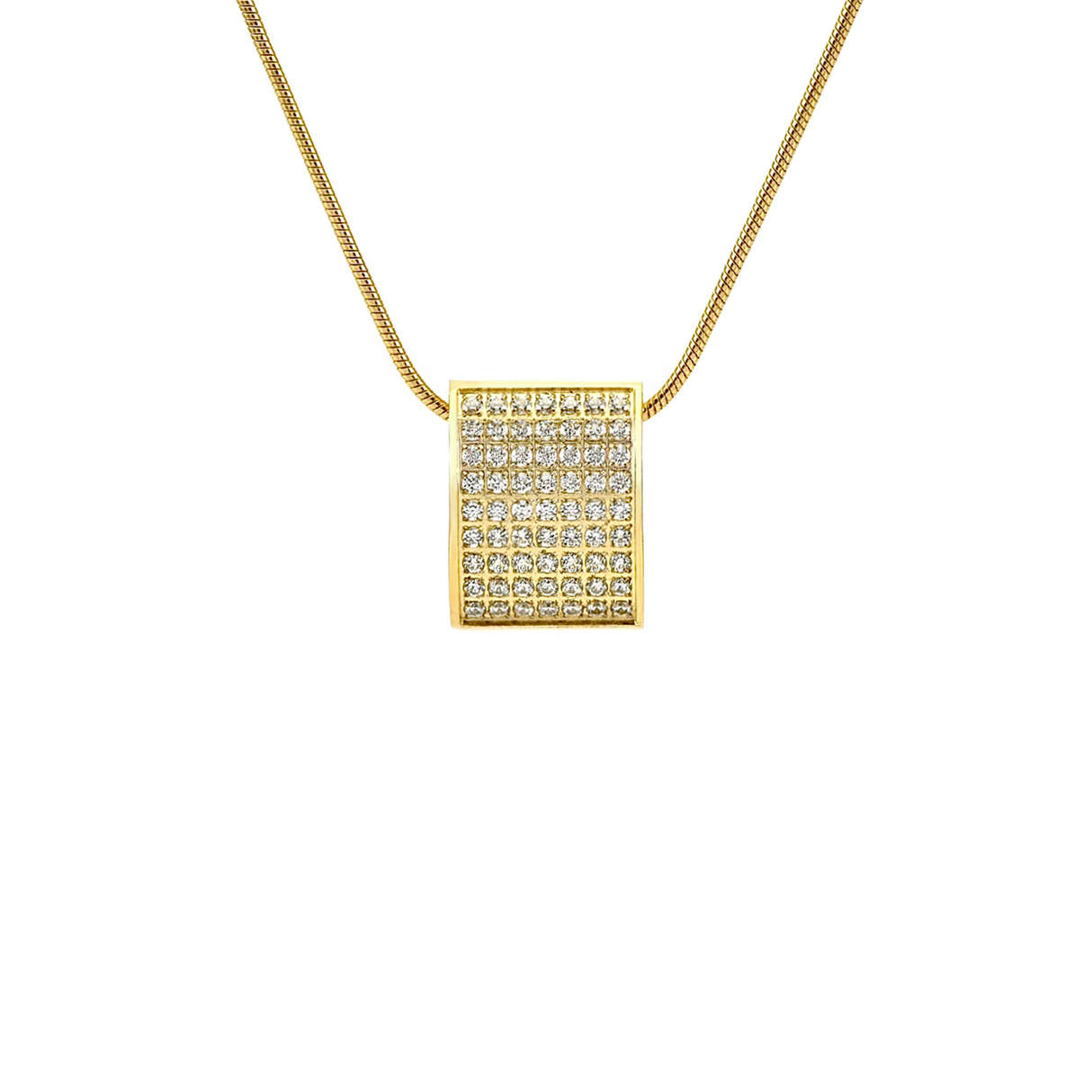 PT444G B.Tiff Gold Pavé Oreiller Pendant Necklace with Coil Chain by B.Tiff New York