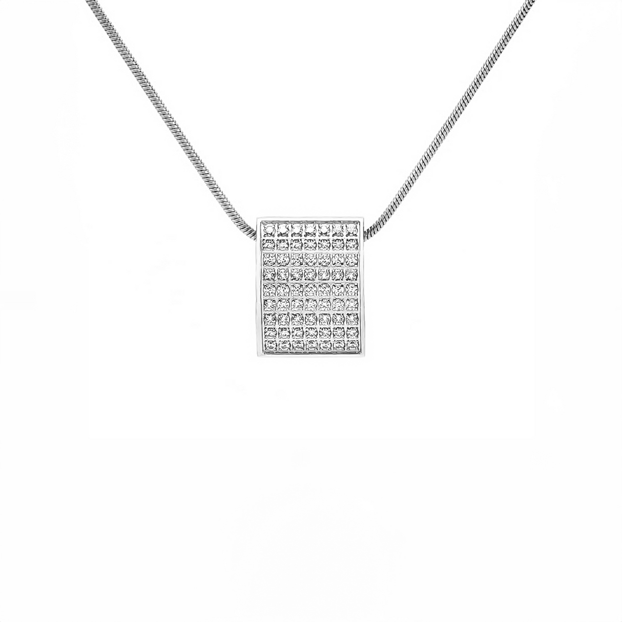 PT444W B.Tiff Pavé Oreiller Pendant Necklace with Coil Chain by B.Tiff New York