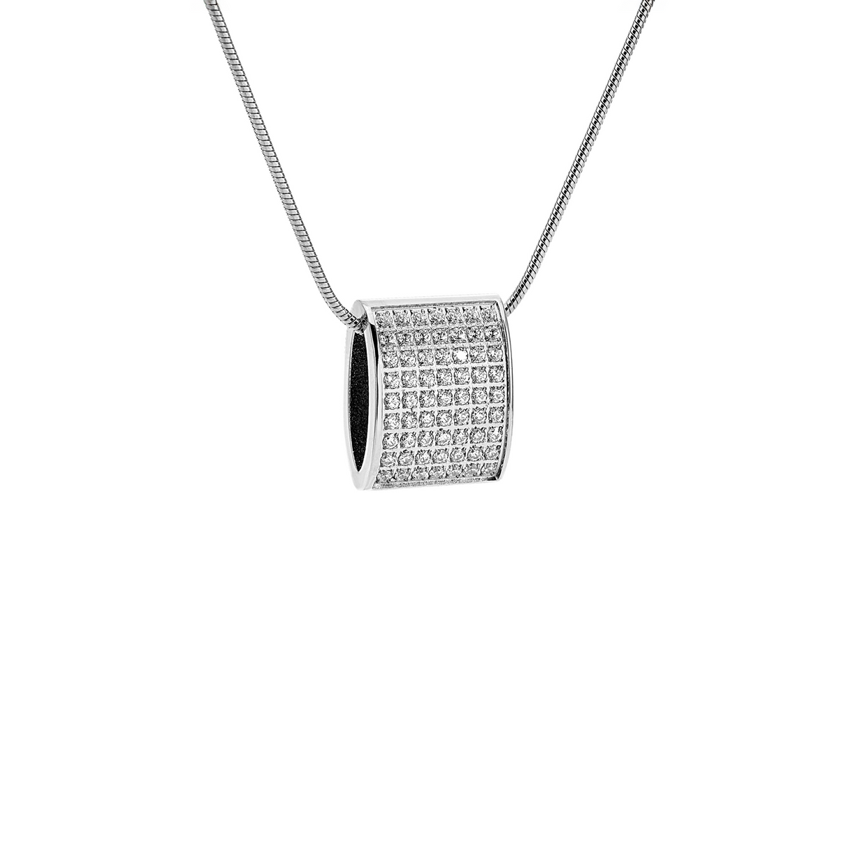 PT444W B.Tiff Pavé Oreiller Pendant Necklace with Coil Chain by B.Tiff New York