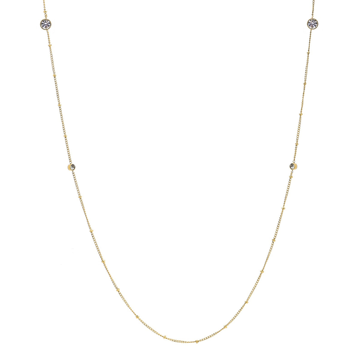 PT456G B.Tiff 8-Stone Gold Pavé Station Necklace by B.Tiff New York