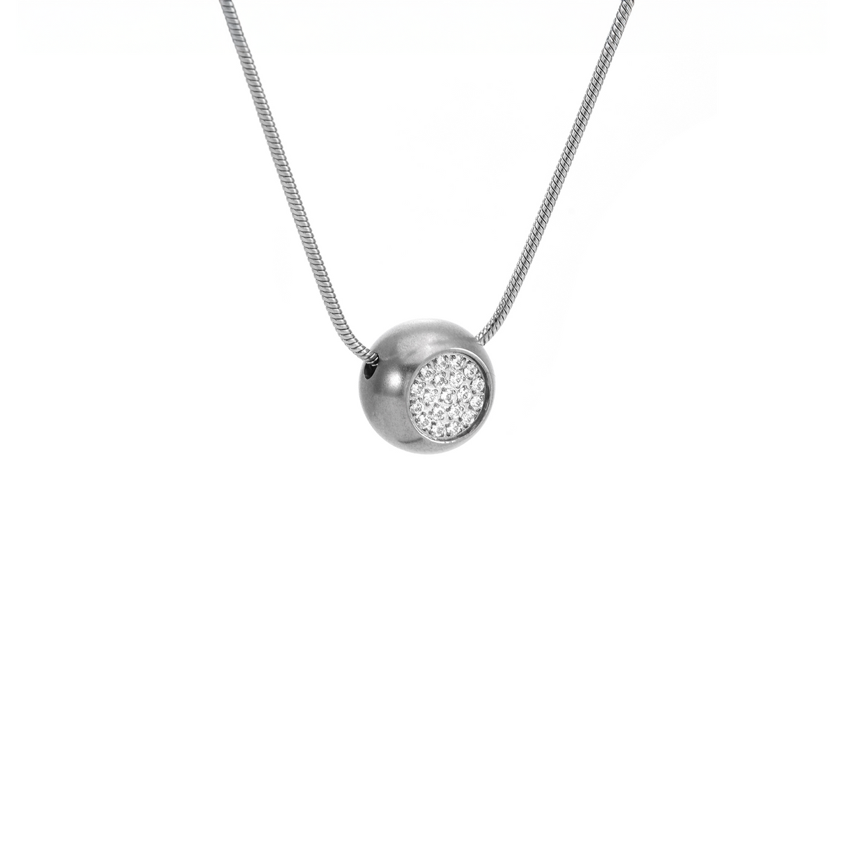 PT808W B.Tiff Pavé Globe Pendant by B.Tiff New York