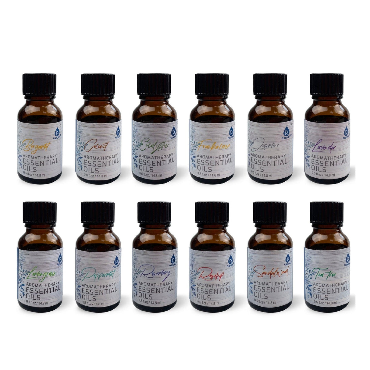 12 Pack of Aromatherapy Essential Oils by Pursonic