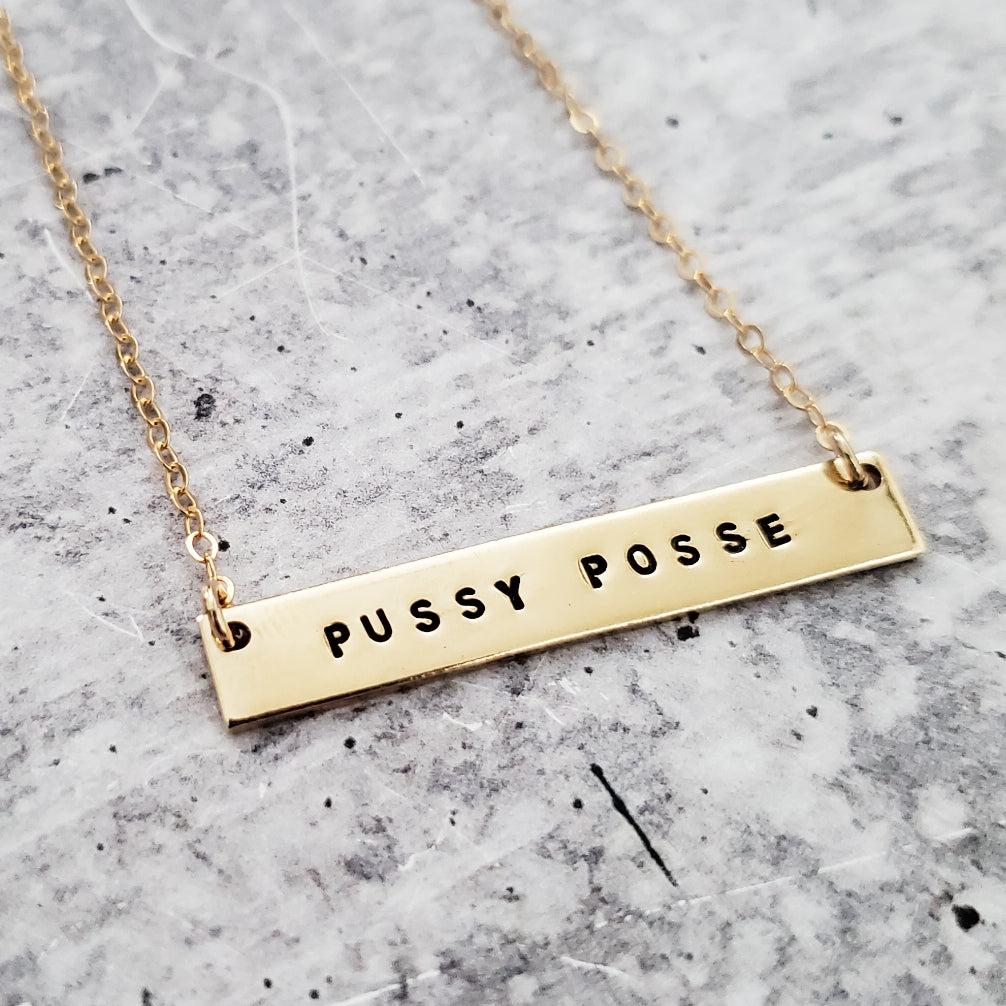 PUSSY POSSE Bar Necklace by Salt and Sparkle