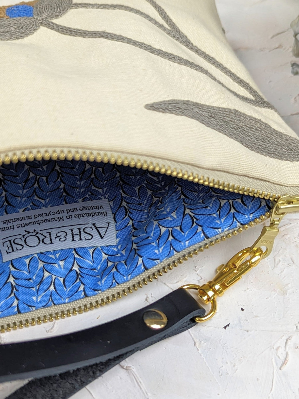 Blue Poppy Wristlet Purse by Ash & Rose