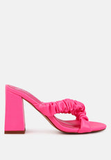 page 3 scrunchie strap block sandals by London Rag