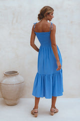 Paradiso Strappy Linen Midi Dress by ELF