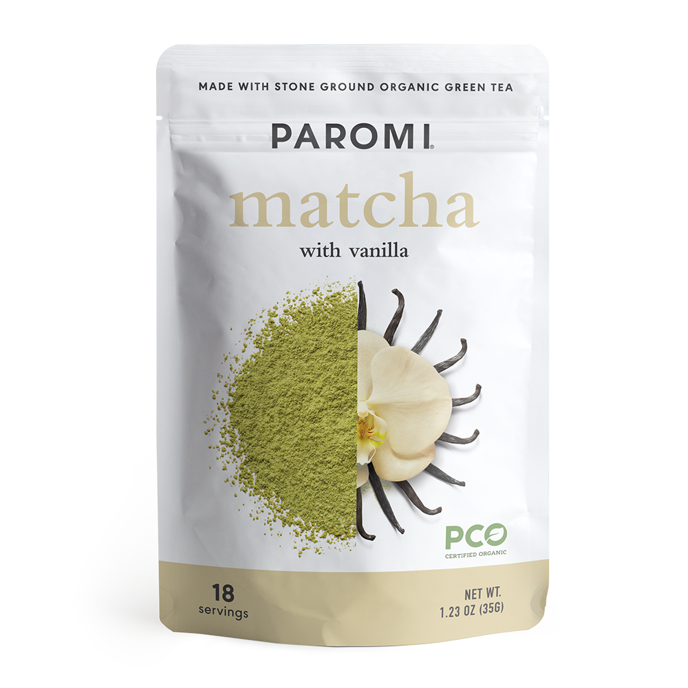 Organic Matcha Vanilla, Stone Ground Japanese Tencha Green Tea, 1.23 oz (18 servings) by Paromi Tea