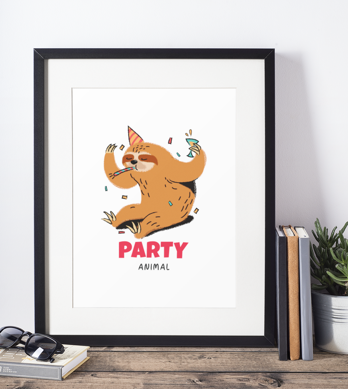 Party Animal Sloth 2022 Humorous Home Wall Decor Print by WinsterCreations™ Official Store