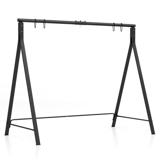 Patio Metal Swing Stand with A-Shaped Structure-Black