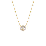 Pave X Baguette Round Pendant Necklace by By Adina Eden