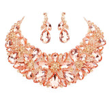 Floral Multi Stone Cluster Evening Necklace by Madeline Love