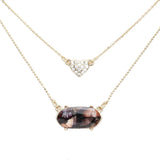 Heart Hexagon Bead Pendant Double Layered Necklace by Madeline Love