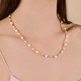 Eliza Pearl Pink Bead Necklace by Little Sky Stone