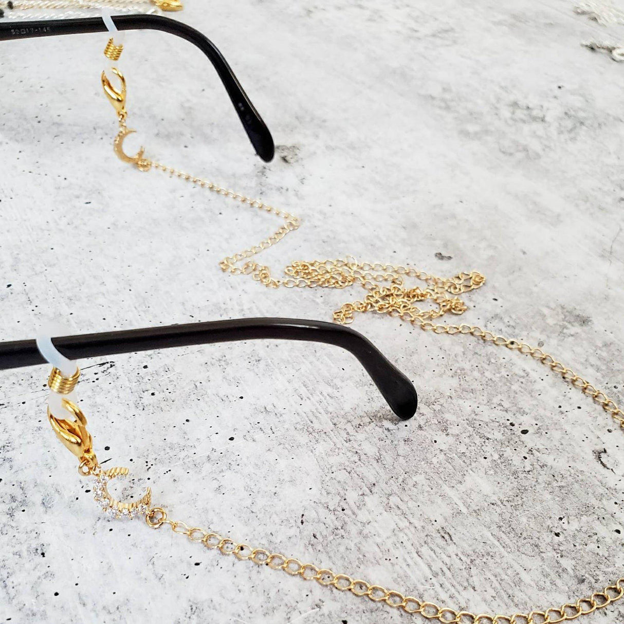 Personalized Glasses Chain with Crystal Initial by Salt and Sparkle