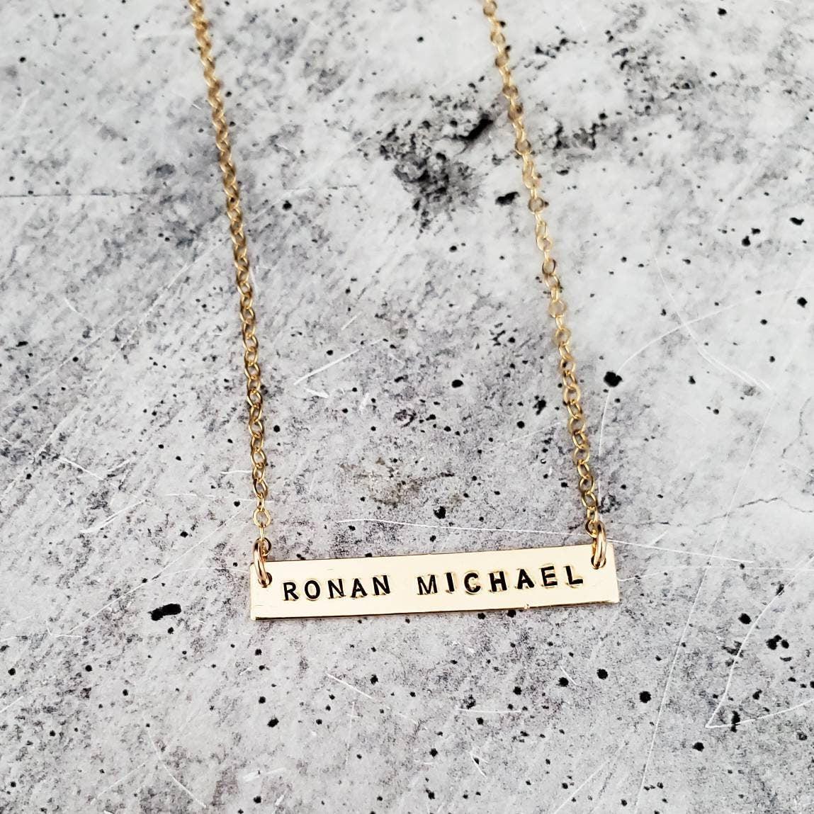 Personalized Name Bar Necklace by Salt and Sparkle