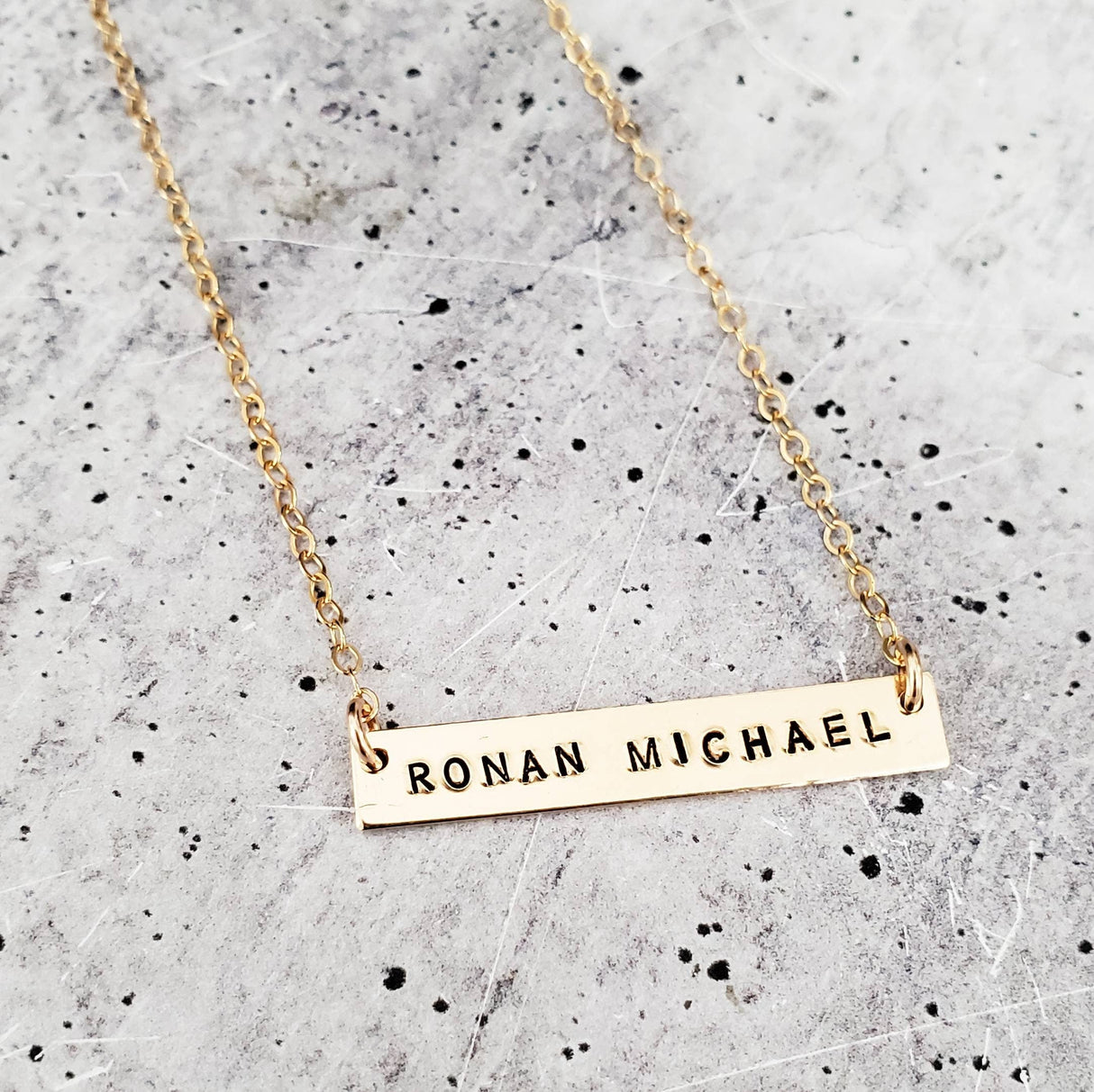 Personalized Name Bar Necklace by Salt and Sparkle