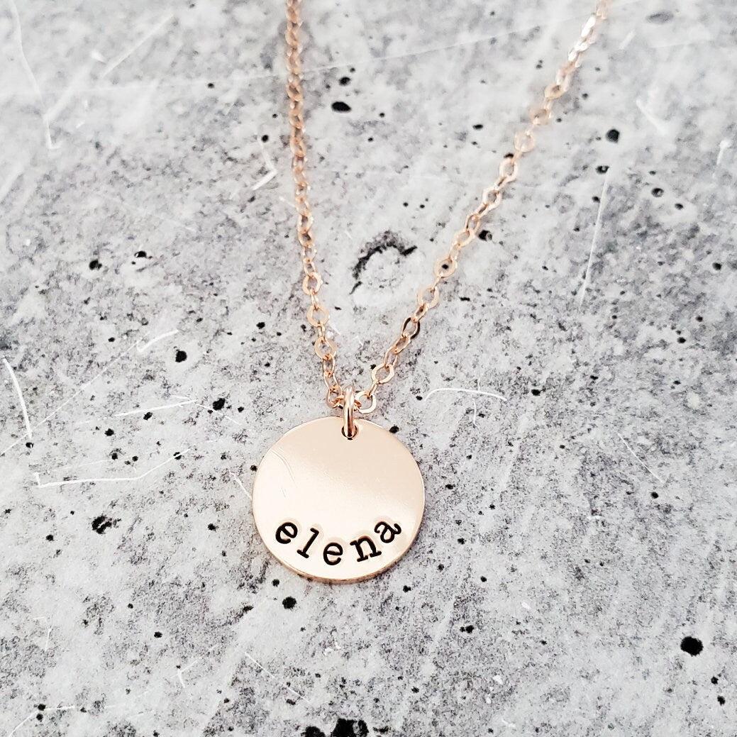 Personalized Name Disc Necklace by Salt and Sparkle