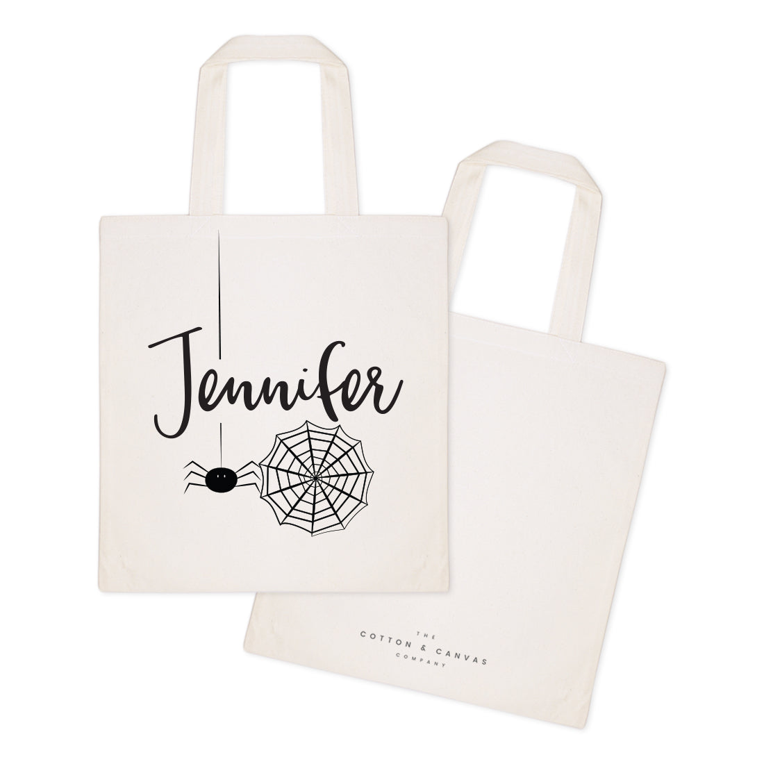 Personalized Name Spider Cotton Canvas Tote Bag by The Cotton & Canvas Co.