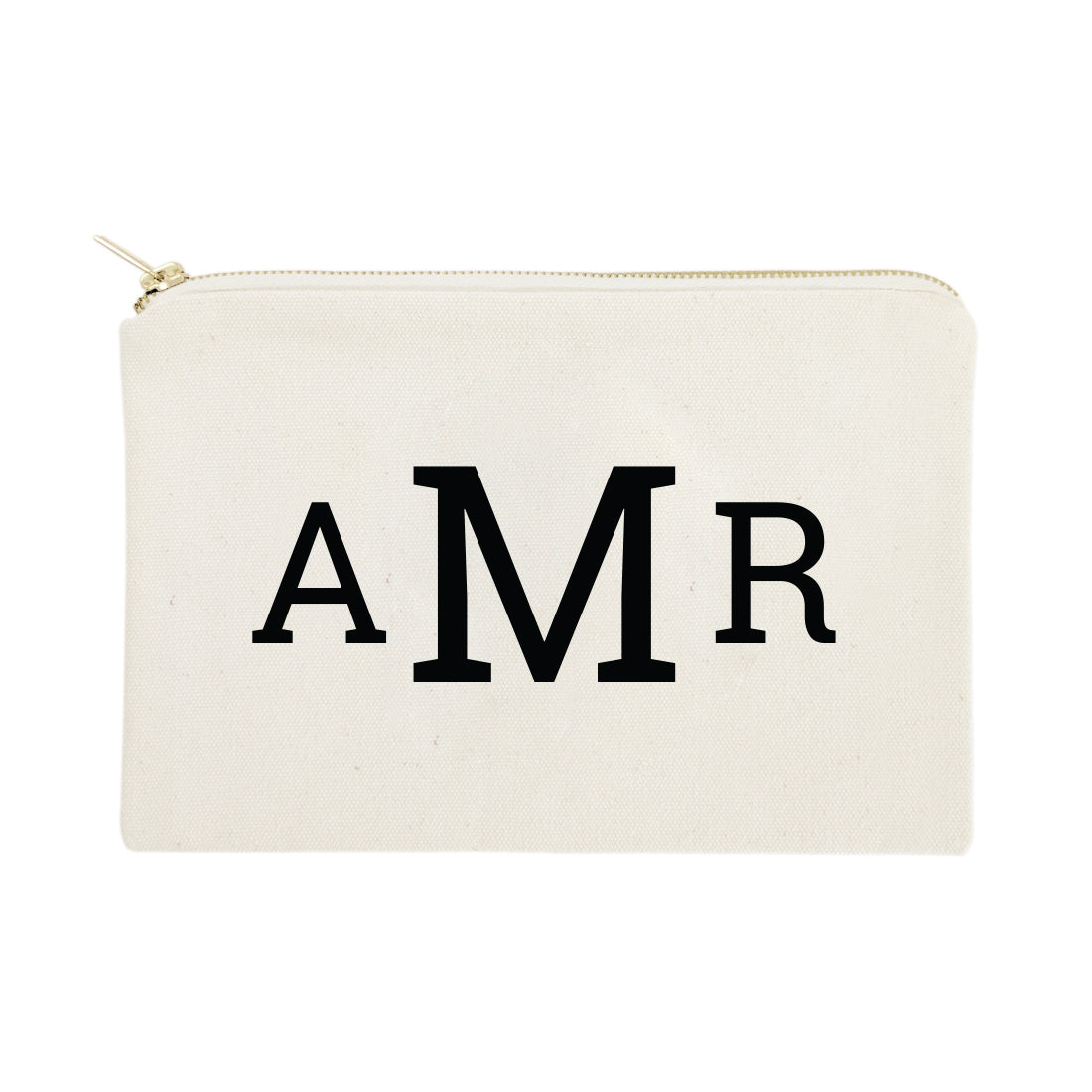 Personalized Triple Modern Monogram Cosmetic Bag and Travel Make Up Pouch by The Cotton & Canvas Co.