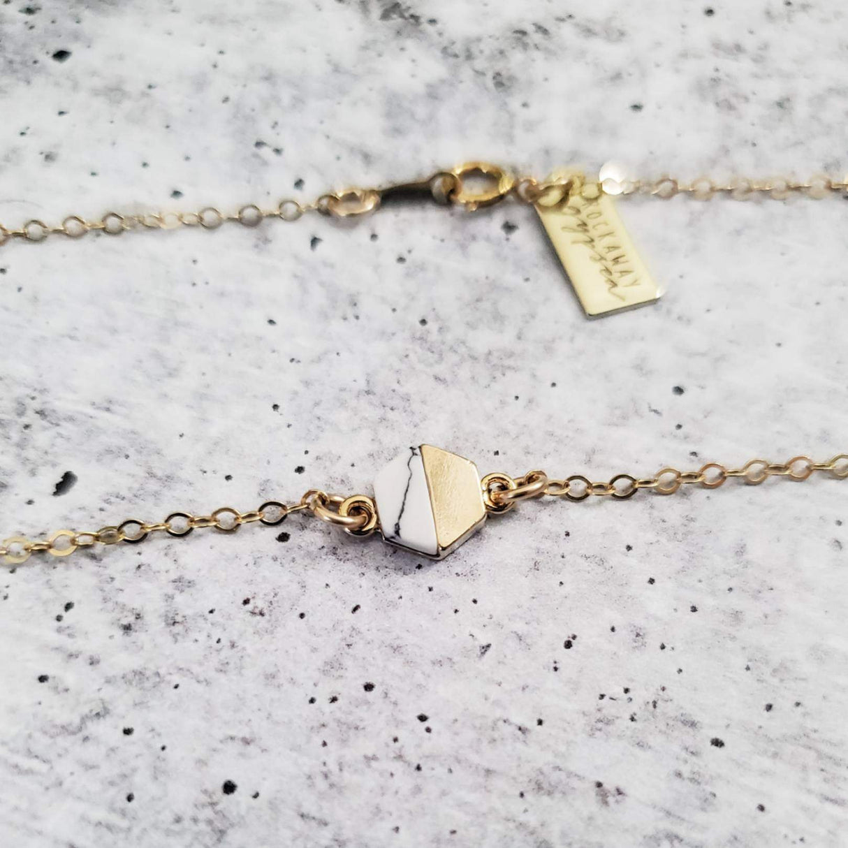 Petite Hexagon Howlite Necklace by Salt and Sparkle