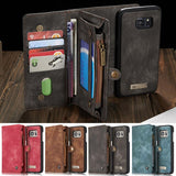 Luxury Leather Phone Wallet with Card Holders For Samsung Galaxy S7 Edge S8 S9 S10 Plus S10E note 8 9 10 Pro with Detachable Leather Magnet Case by Js House