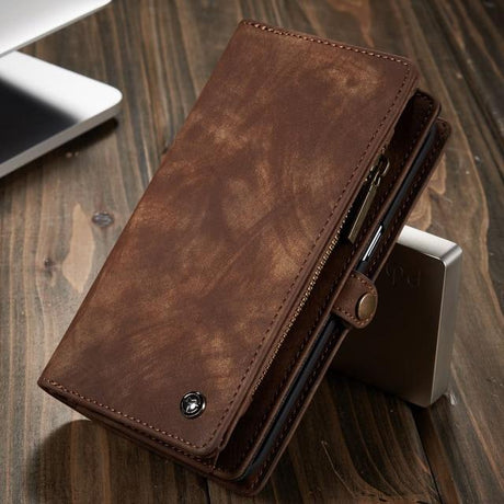 Luxury Leather Phone Wallet with Card Holders For Samsung Galaxy S7 Edge S8 S9 S10 Plus S10E note 8 9 10 Pro with Detachable Leather Magnet Case by Js House