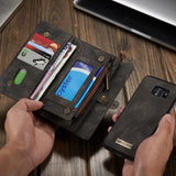 Luxury Leather Phone Wallet with Card Holders For Samsung Galaxy S7 Edge S8 S9 S10 Plus S10E note 8 9 10 Pro with Detachable Leather Magnet Case by Js House