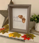 Hello Autumn Acorn Autumn Seasonal Wall Home Decor Print by WinsterCreations™ Official Store