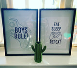 Personalised Name Gamer Eat Sleep Game Repeat Children's Wall Decor Set Of 3 Prints by WinsterCreations™ Official Store