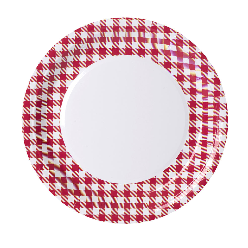 Picnic Themed 9" Disposable Round Paper Plates 100 Pack by Hammont