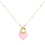 Enamel Heart Pearl Pendant Necklace by Madeline Love