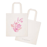 Personalized Name Pink Floral Cotton Canvas Tote Bag by The Cotton & Canvas Co.