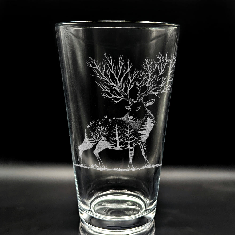 DOUBLE EXPOSURE ANIMALS Pint Glasses by LumEngrave