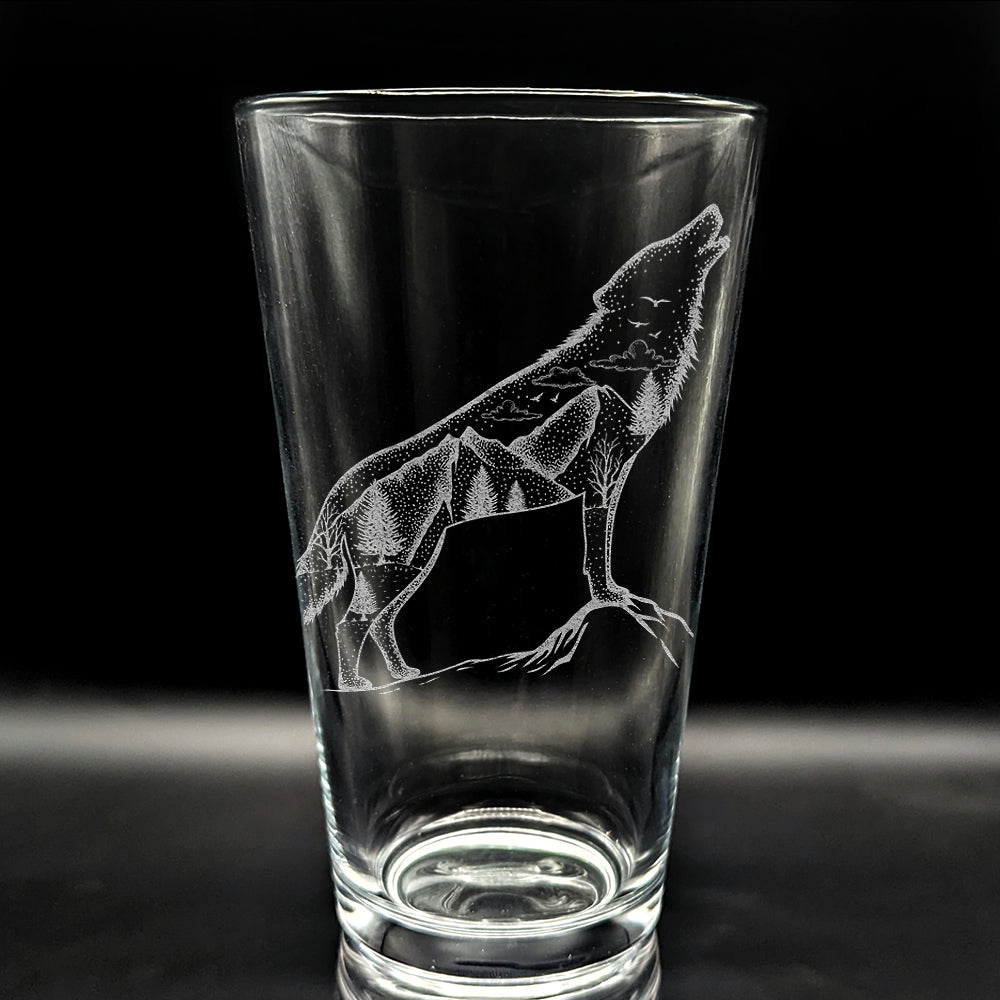 DOUBLE EXPOSURE ANIMALS Pint Glasses by LumEngrave