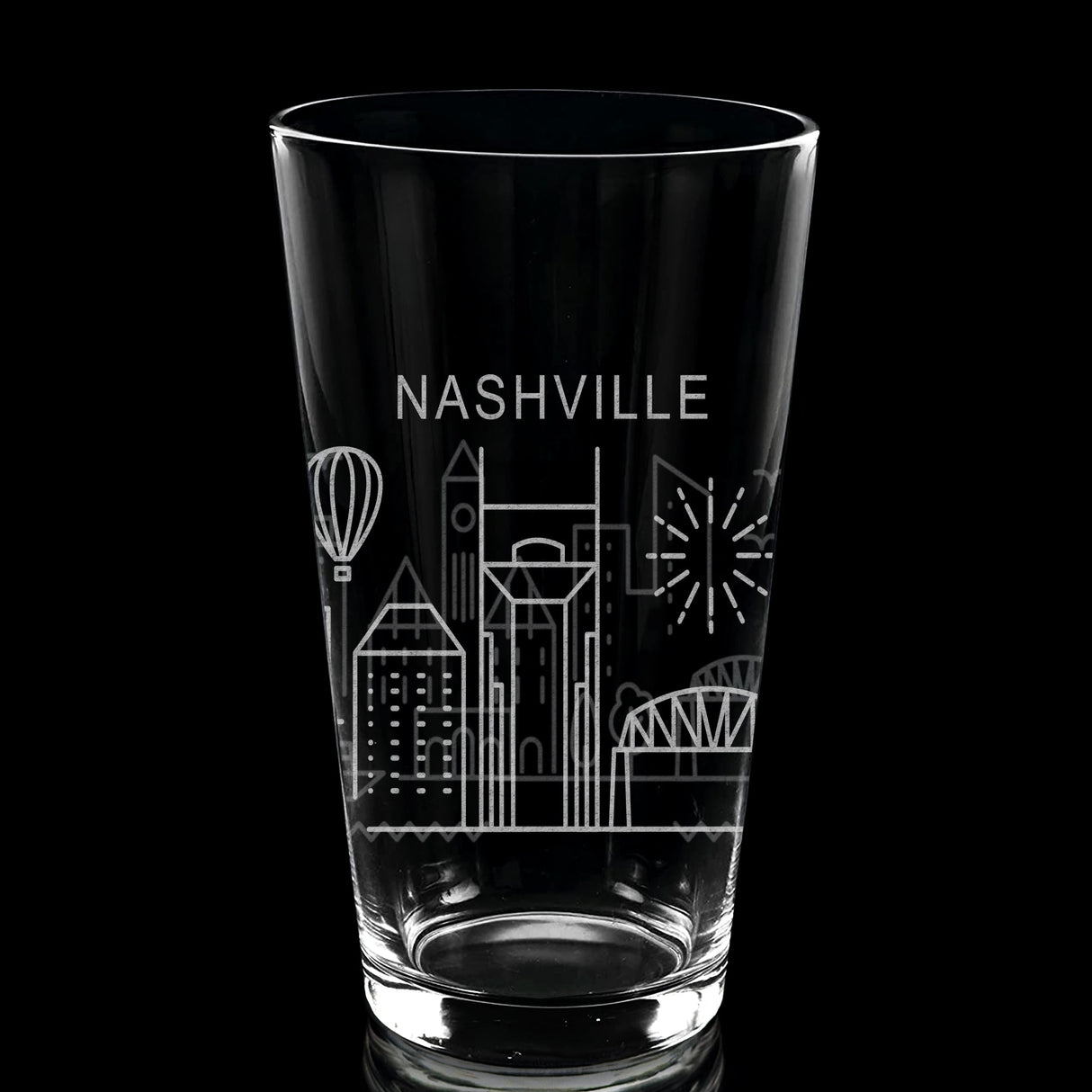 CITY SKYLINES Pint Glasses by LumEngrave