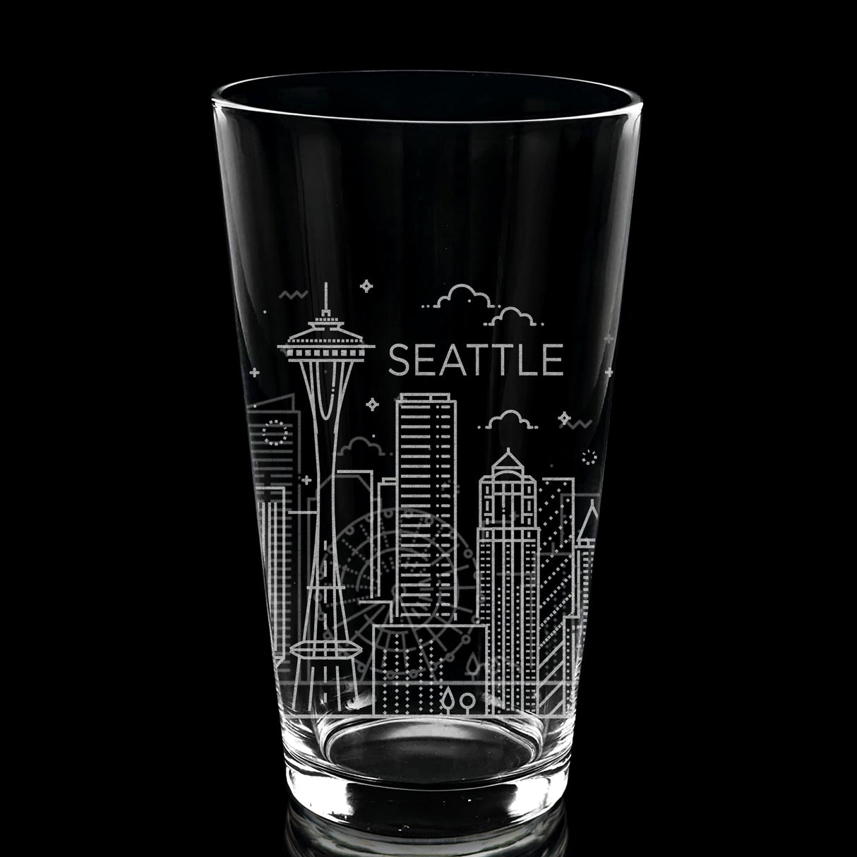 CITY SKYLINES Pint Glasses by LumEngrave