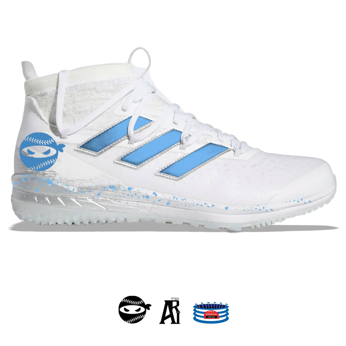 "Pitching Ninja III" Adidas Adizero Afterburner 8 NWV Turf Shoes by Stadium Custom Kicks