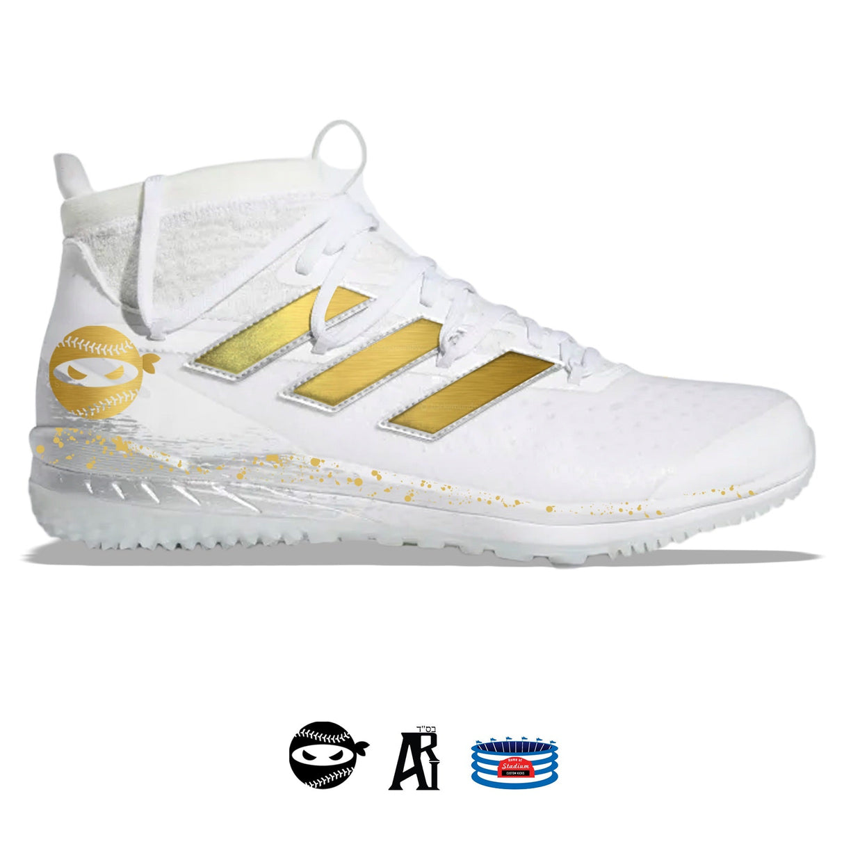 "Pitching Ninja III" Adidas Adizero Afterburner 8 NWV Turf Shoes by Stadium Custom Kicks