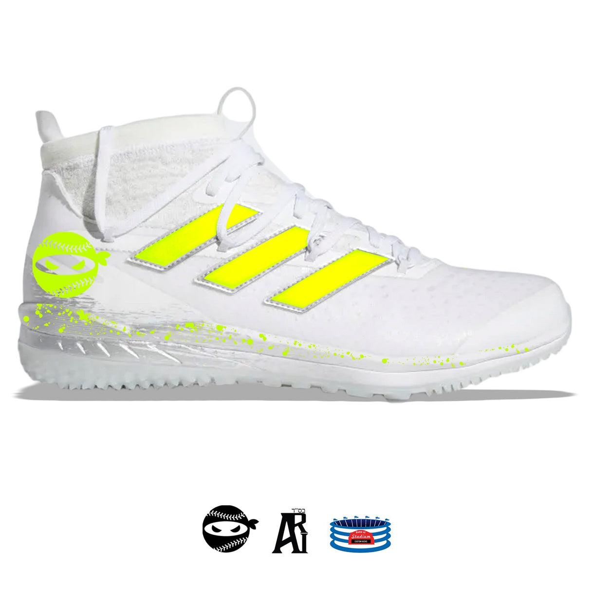 "Pitching Ninja III" Adidas Adizero Afterburner 8 NWV Turf Shoes by Stadium Custom Kicks